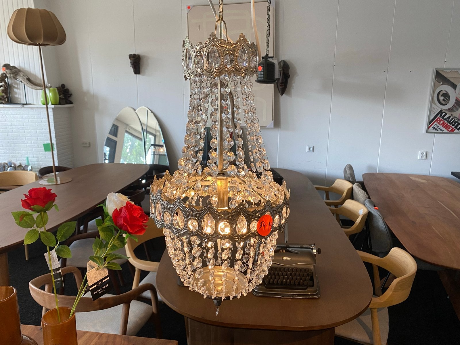 Kroonluchter kristal 65cm, Ophalen, Gebruikt, Glas