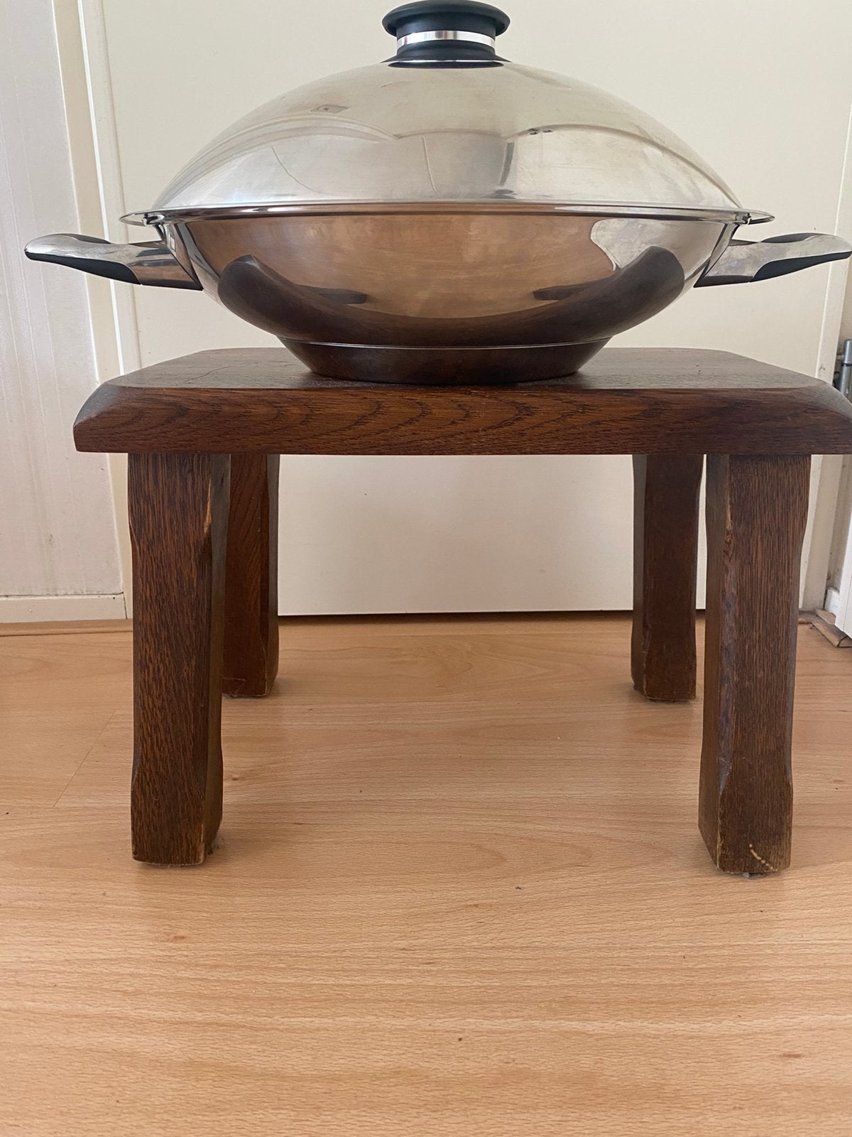 AMC  Wok- braadpan 36cm als nieuw, Ophalen of Verzenden, Zo goed als nieuw, Rvs, Wok