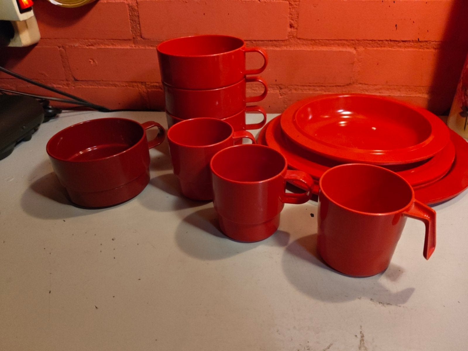 Vintage Mepal Servies Rood - Compleet Set, Ophalen of Verzenden
