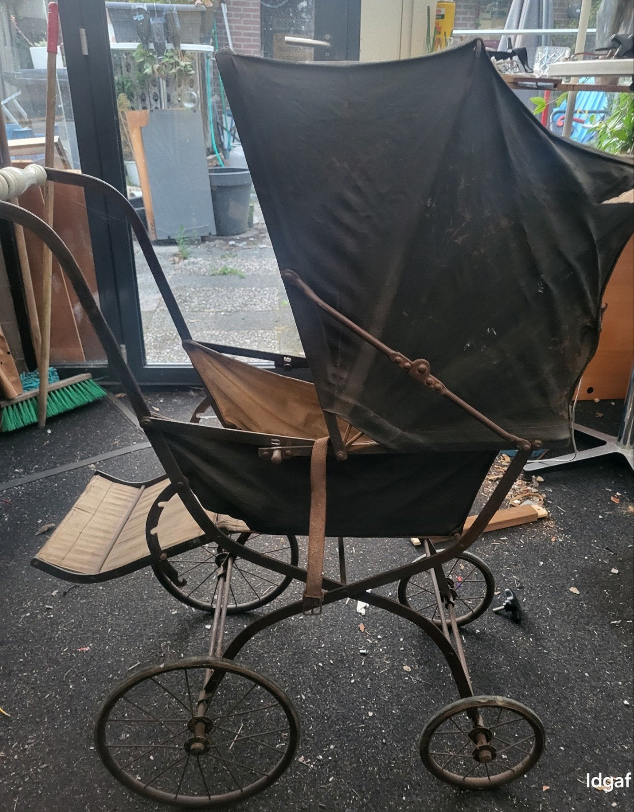 Antieke Wandelwagen Kinderwagen - Decoratie/Restauratie, Ophalen of Verzenden
