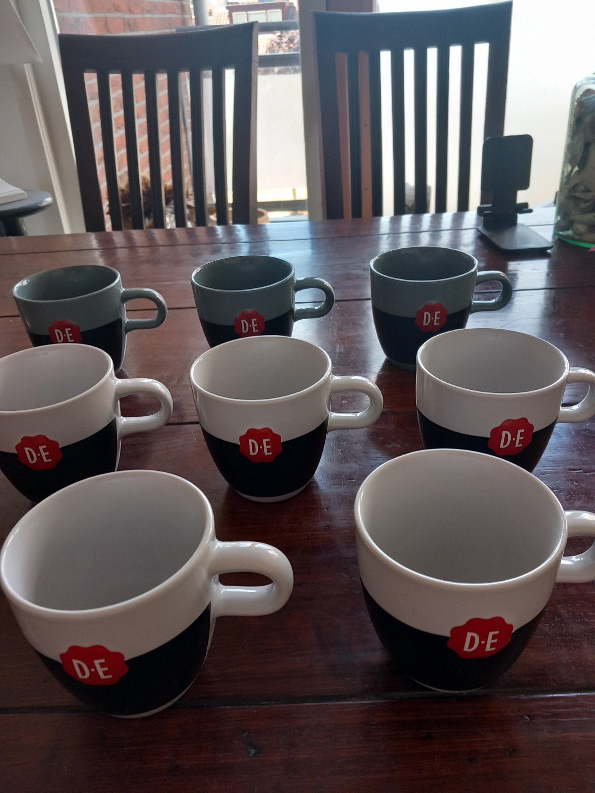 8 MOKKEN DOUWE EGBERTS IN ZEER GOEDE STAAT., Verzenden, Zo goed als nieuw, Overige stijlen, Kop(pen) en/of Schotel(s)