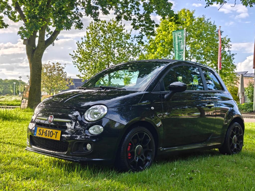 Fiat 500 Sport Carbrio, 2014, Full Black, lage km., Auto's, Voorwielaandrijving, Stof, 24 km/l, Handgeschakeld