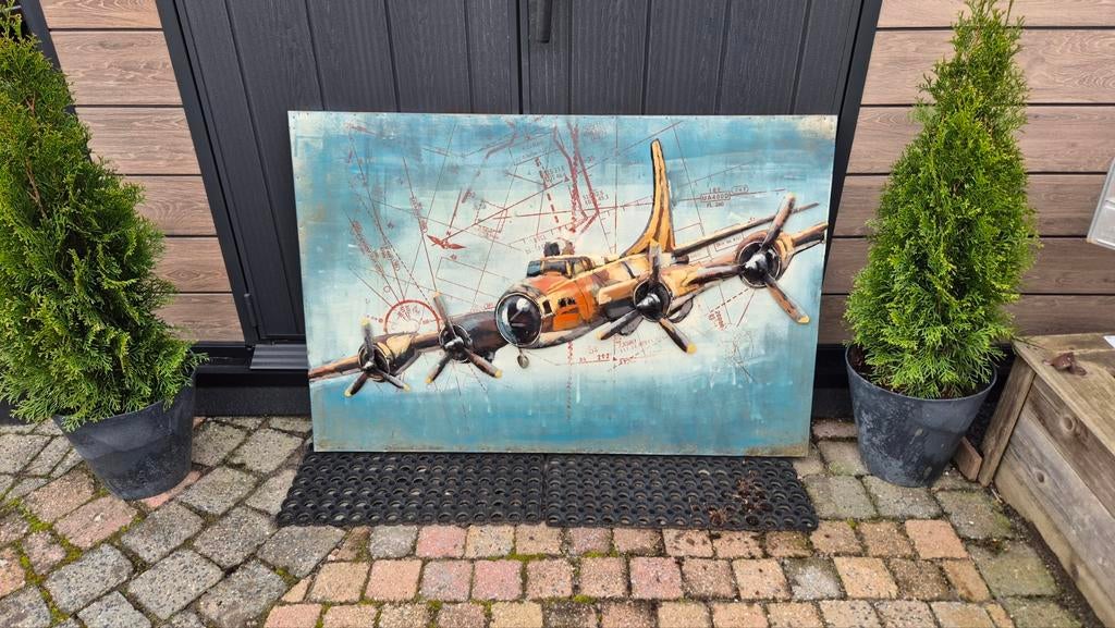 3D schilderij ijzer B-17 bommenwerper, Ophalen