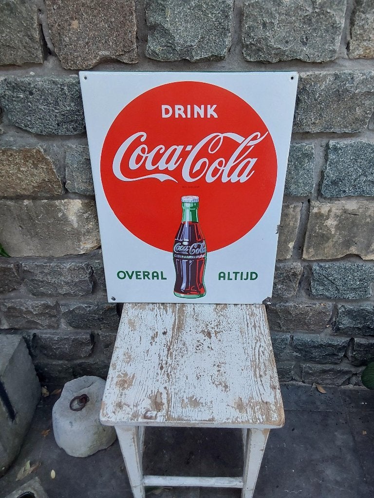 Emaille Reclamebord Bord Coca Cola pracht staat, Antiek en Kunst, Ophalen of Verzenden