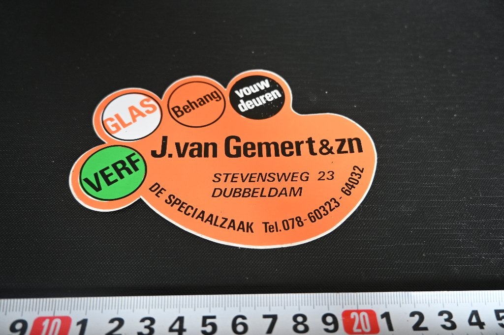 sticker Dubbeldam J. van Gemert & Zn  Stevensweg 23, Ophalen, Zo goed als nieuw