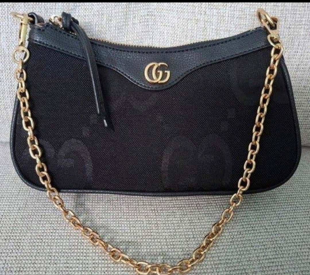 Gucci Schoudertasje Zwart met Groen/Rode Band, Ophalen, Zo goed als nieuw, Zwart, Schoudertasje