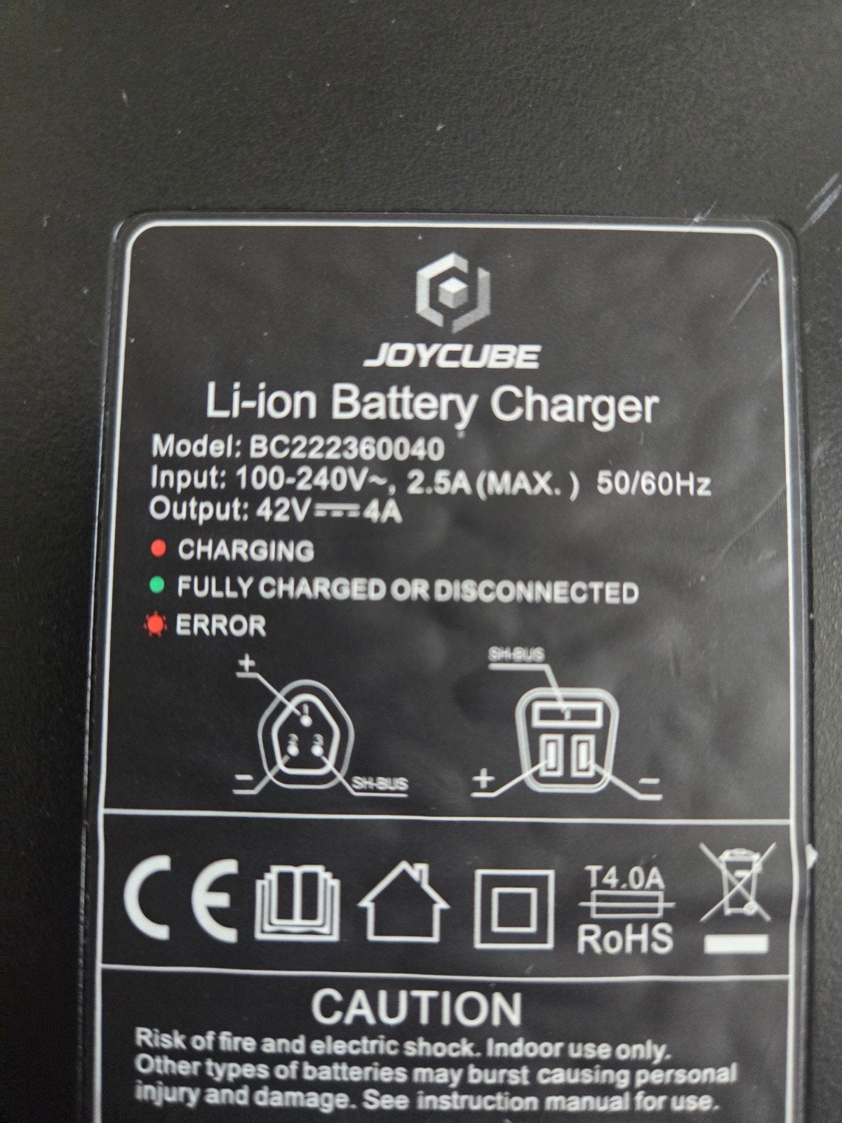 Joycube Li-ion Batterijlader 42V 4A E-bike, Nieuw