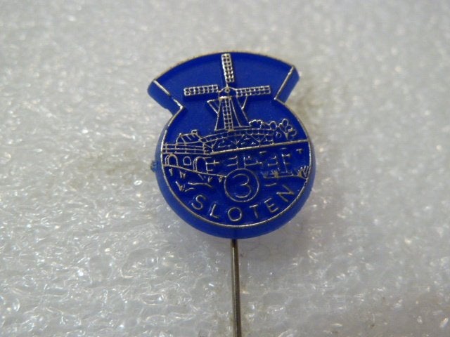 Vintage Speldje Sloten Molen Blauw, Verzamelen, Ophalen of Verzenden, Gebruikt, Stad of Land, Speldje of Pin