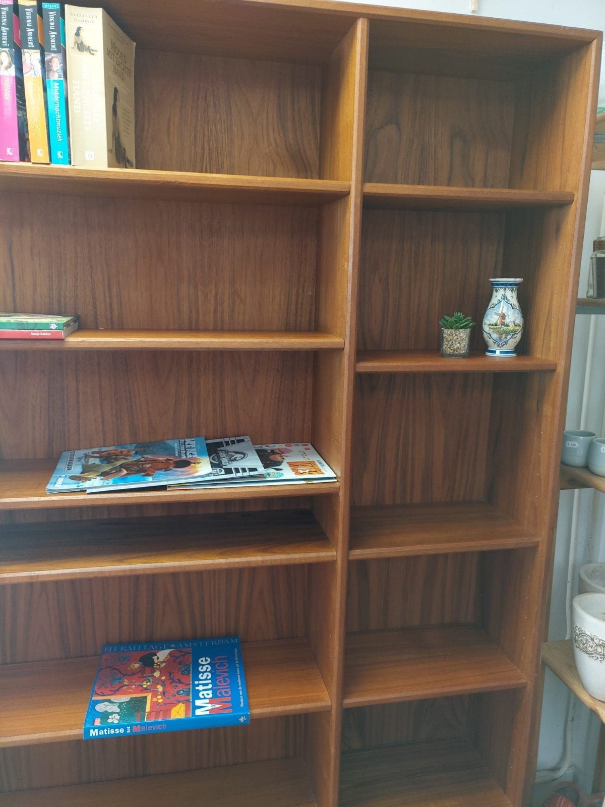 Boekenkast MSE Møbler - Deens design teakhout, Met plank(en), Gebruikt, 100 tot 150 cm, Teakhout