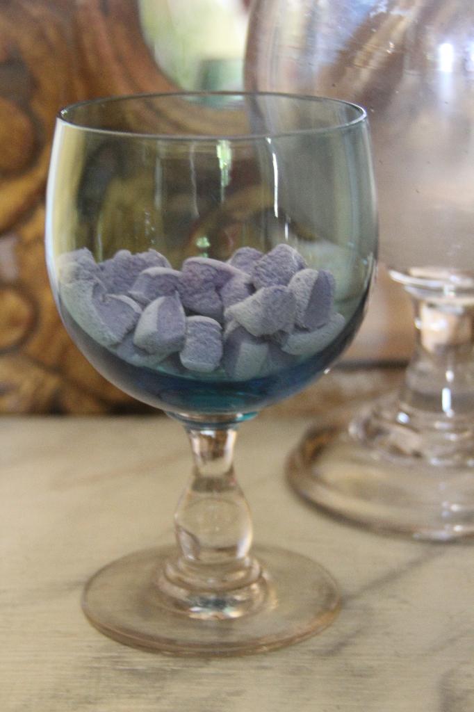 Antiek frans glas blauw wijnglas waterglas 19e eeuw, Antiek en Kunst, Ophalen of Verzenden