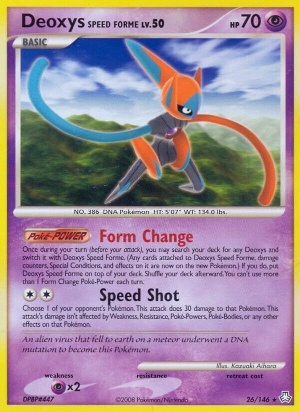 Diamond & Pearl Series Legends Awakened Deoxys Speed Forme, Ophalen of Verzenden, Zo goed als nieuw, Losse kaart