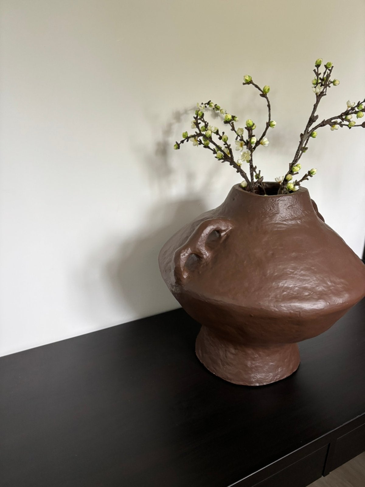Handgemaakte grote papier mache vaas, Ophalen, Overige kleuren, Aardewerk of Porselein, Zo goed als nieuw