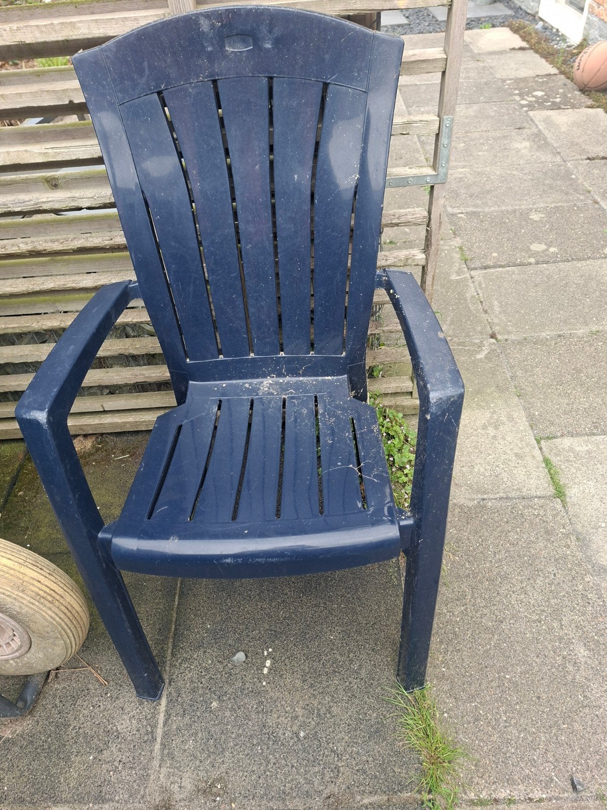 Blauwe tuinstoel gratis, Ophalen of Verzenden, Gebruikt, Kunststof