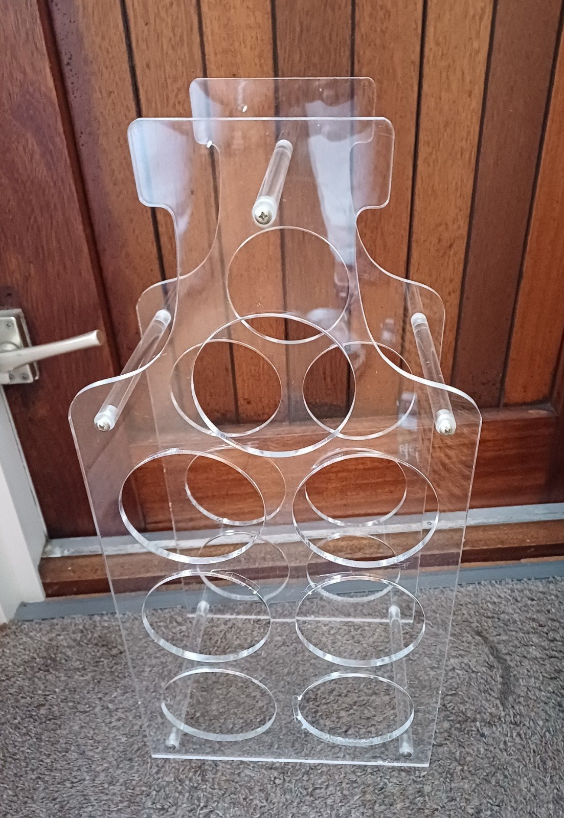 Staand perspex wijnrek/flessenrek, Ophalen, Metaal, 5 tot 15 flessen