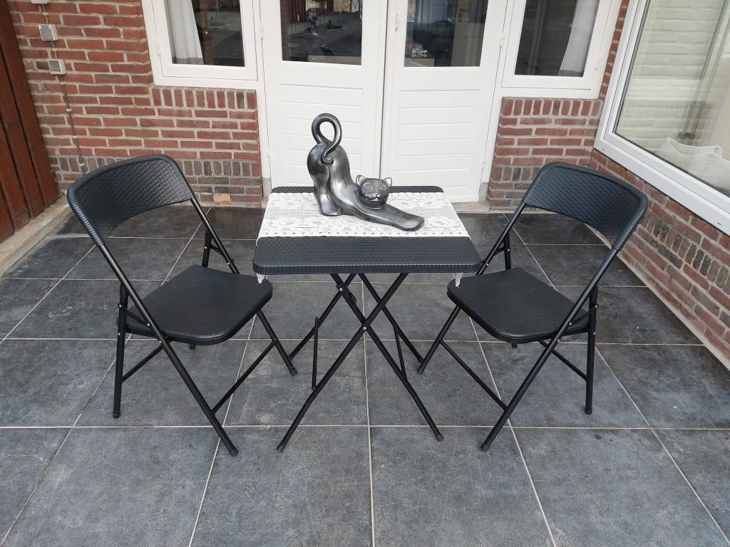 Bistro Set SPLINTERNIEUW, Tuin en Terras, Tuinsets en Loungesets, 2 zitplaatsen, Overige materialen, Nieuw, Ophalen of Verzenden