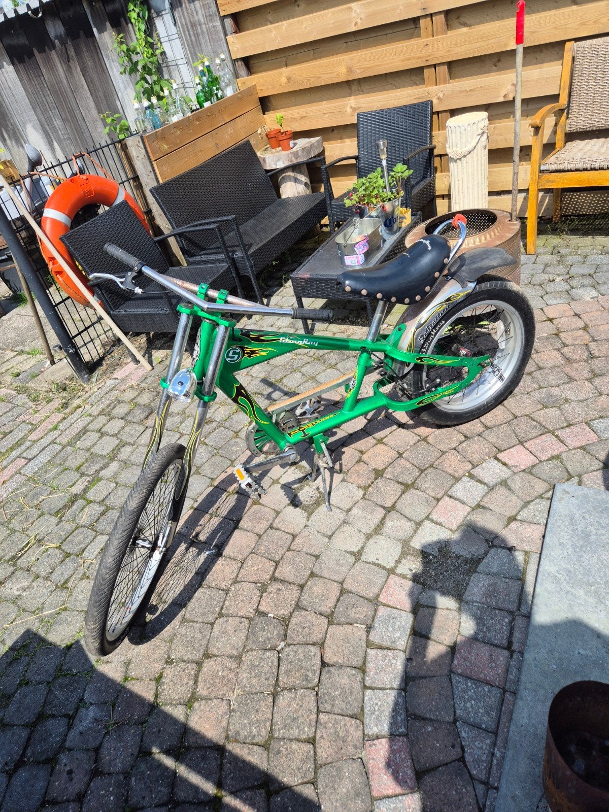 Unieke Groene Chopper/Cruiser Fiets - Oogstrelend Design, Fietsen en Brommers, Fietsen | Cruisers en Lowriders, Ophalen, Terugtraprem