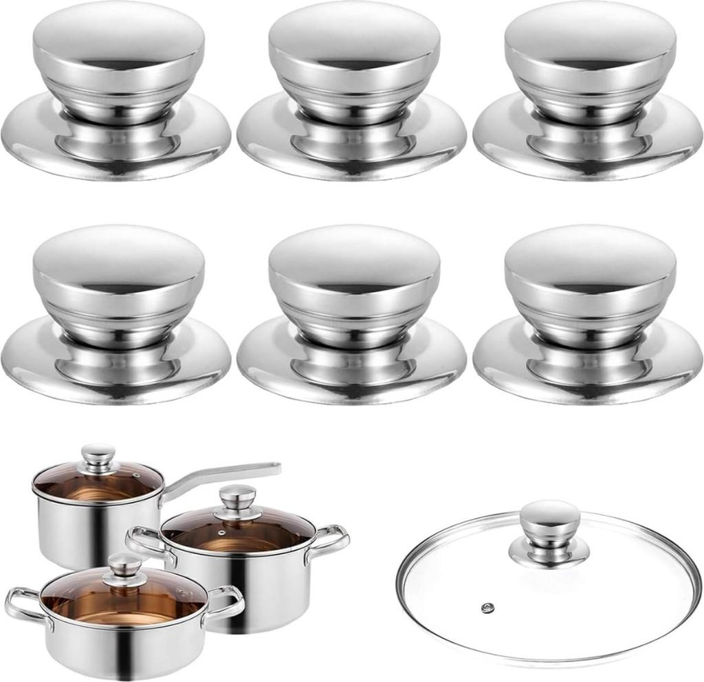 Dekselknop Pan Pot 6 Stuks     x(100), Ophalen of Verzenden, Nieuw, Rvs, Pannenset