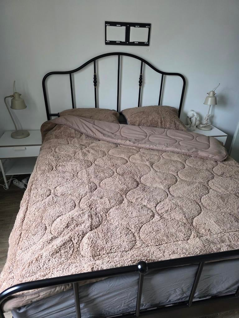 Teddy 2 in 1 dekbed taupe bruin, Ophalen of Verzenden, Tweepersoons, Hout, 180 cm