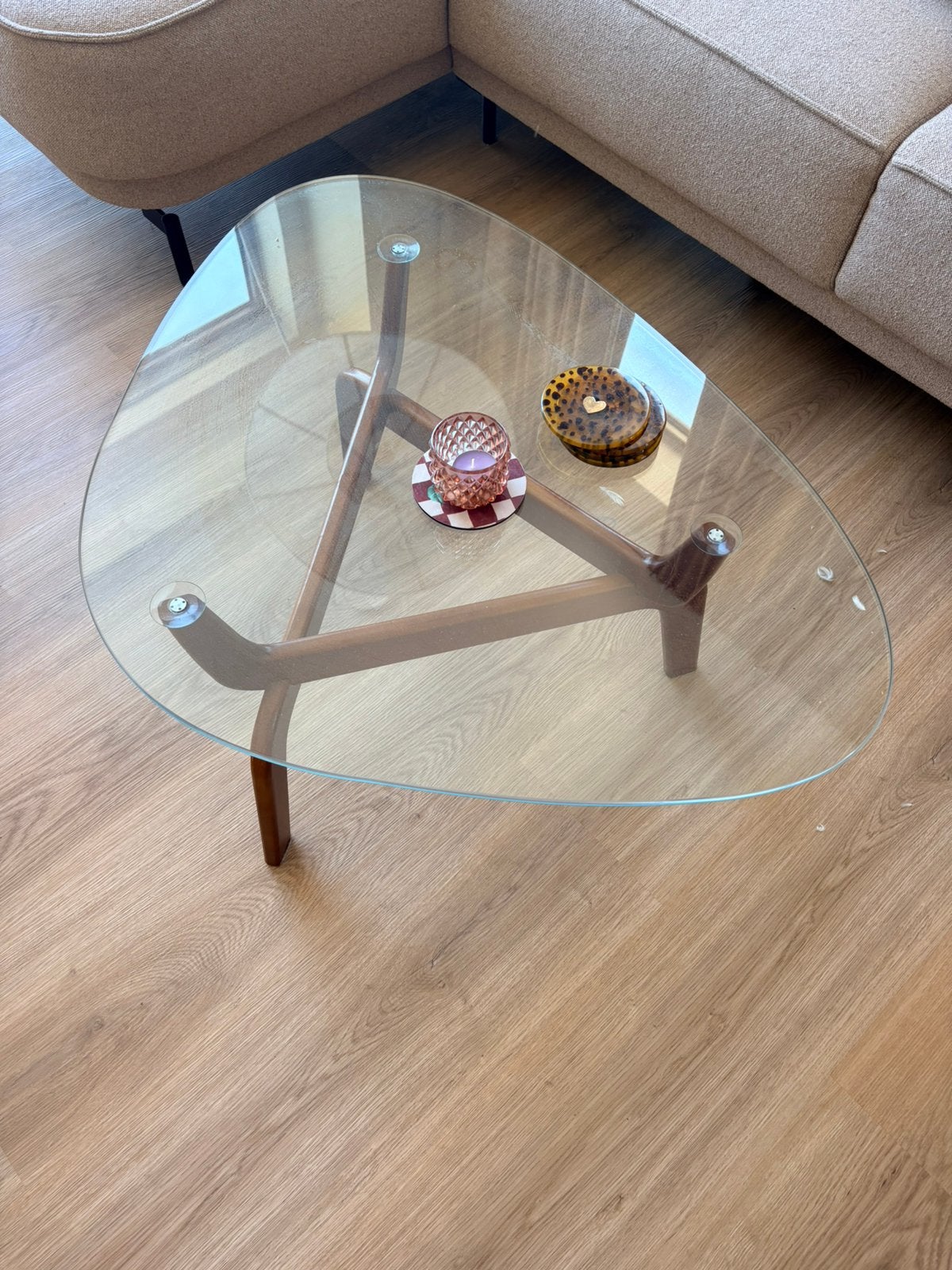 Glazen salontafel, Ophalen, 100 tot 150 cm, 50 tot 100 cm, Overige vormen