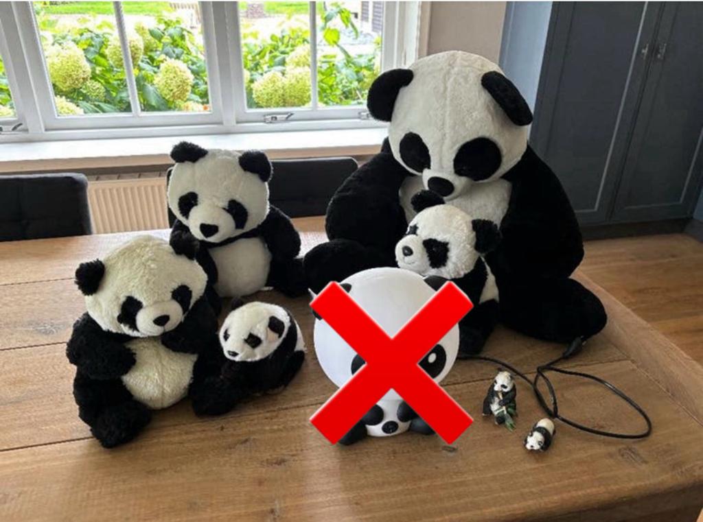 Verzameling pandaberen (zonder lamp), Ophalen of Verzenden, Zo goed als nieuw, Stoffen beer, Overige merken