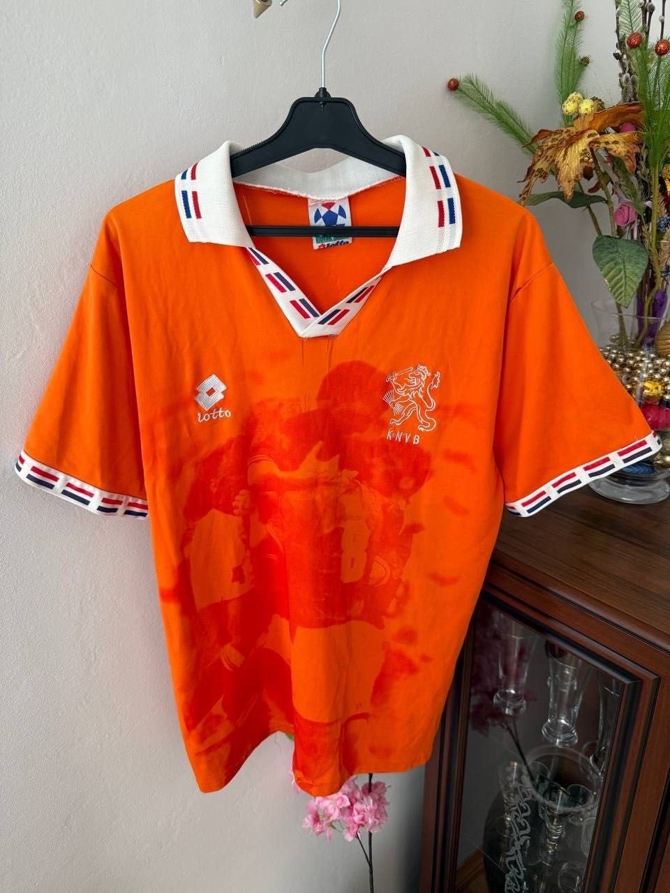 Vintage Lotto KNVB Nederland Voetbalshirt Oranje Maat L, Oranje, Ophalen of Verzenden, Voetbal, Gedragen