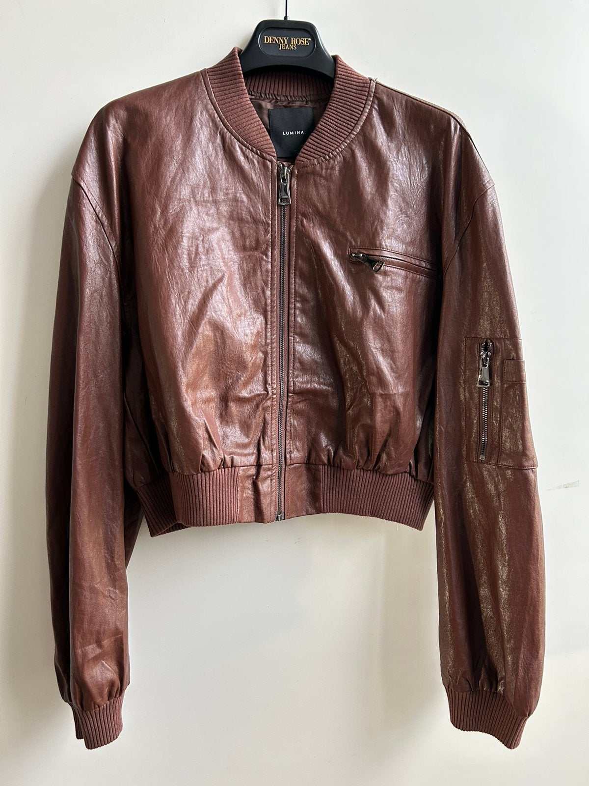 LUMINA vegan leather jasje bruin S/M en M/L, Kleding | Dames, Ophalen of Verzenden, Lumina, -, Bruin