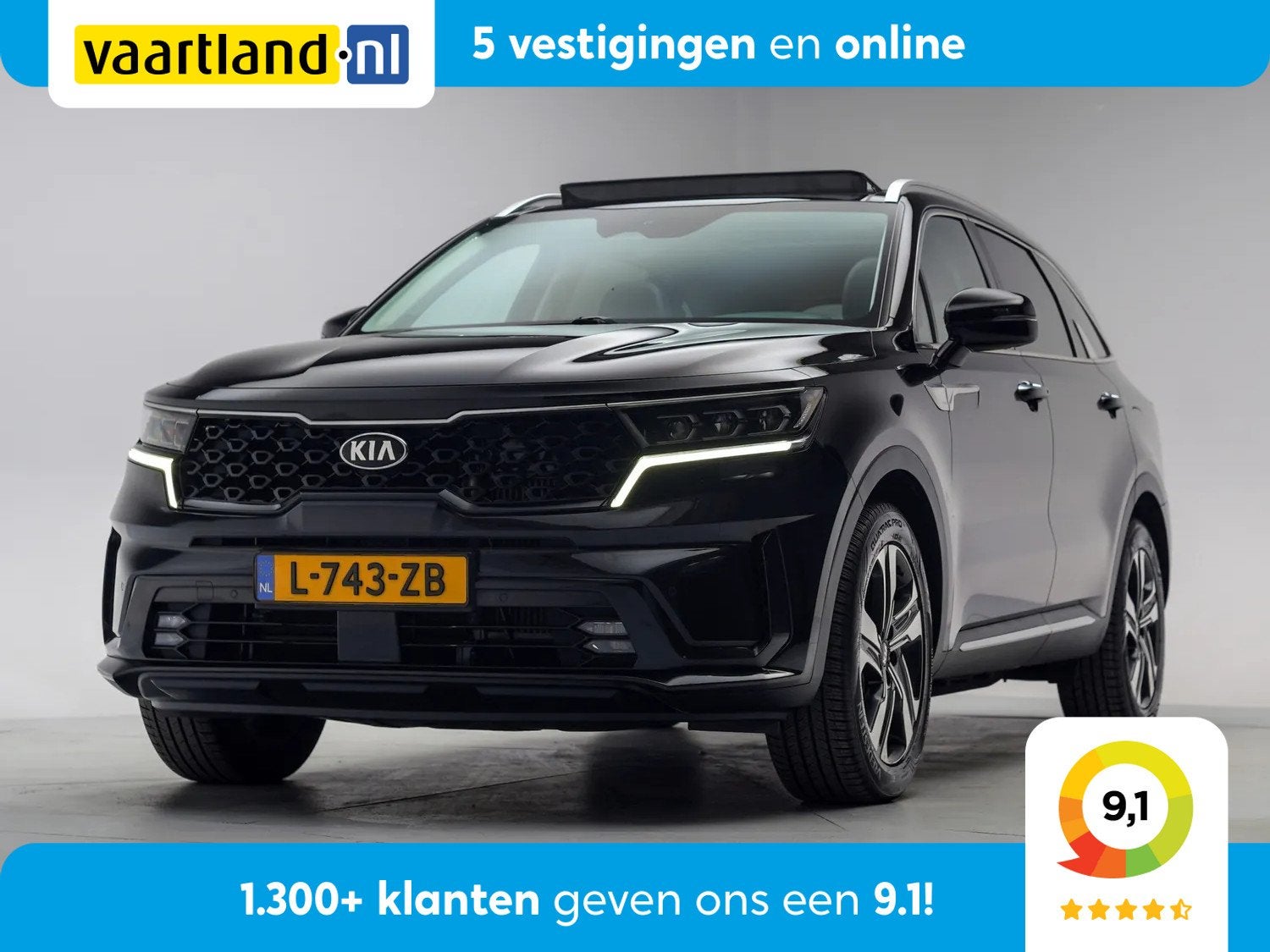 Kia Sorento 1.6 T-GDI Plug-in 4WD 7-P Dynamicline Aut. [ Pan, 14 kWh, Gebruikt, 4 cilinders, 7 stoelen