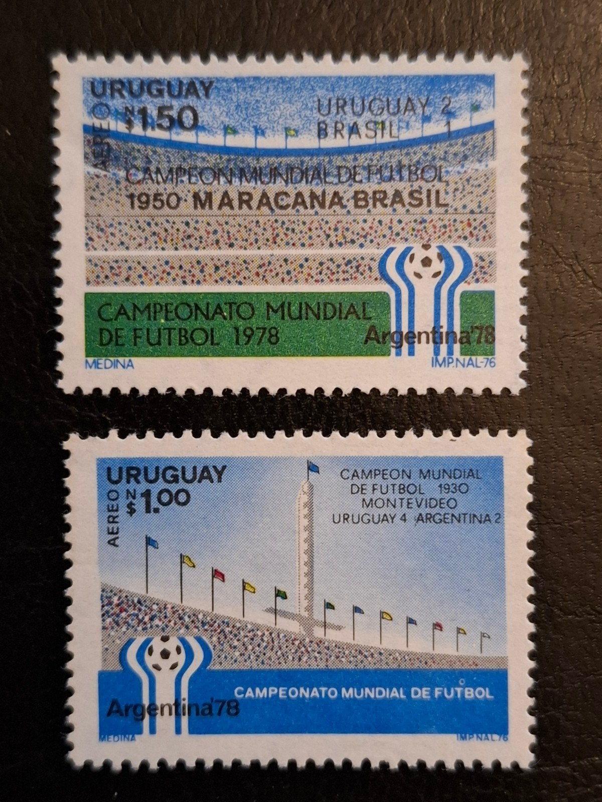 Uruguay 1976 WK voetbal 1978 Argentinië, Postzegels en Munten, Ophalen of Verzenden, Postfris, Zuid-Amerika