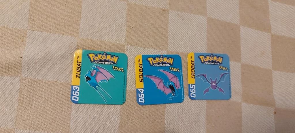 pokemon magneten panini staks Zubat Golbat Crobat 2003, Ophalen of Verzenden, Nieuw, Overige typen
