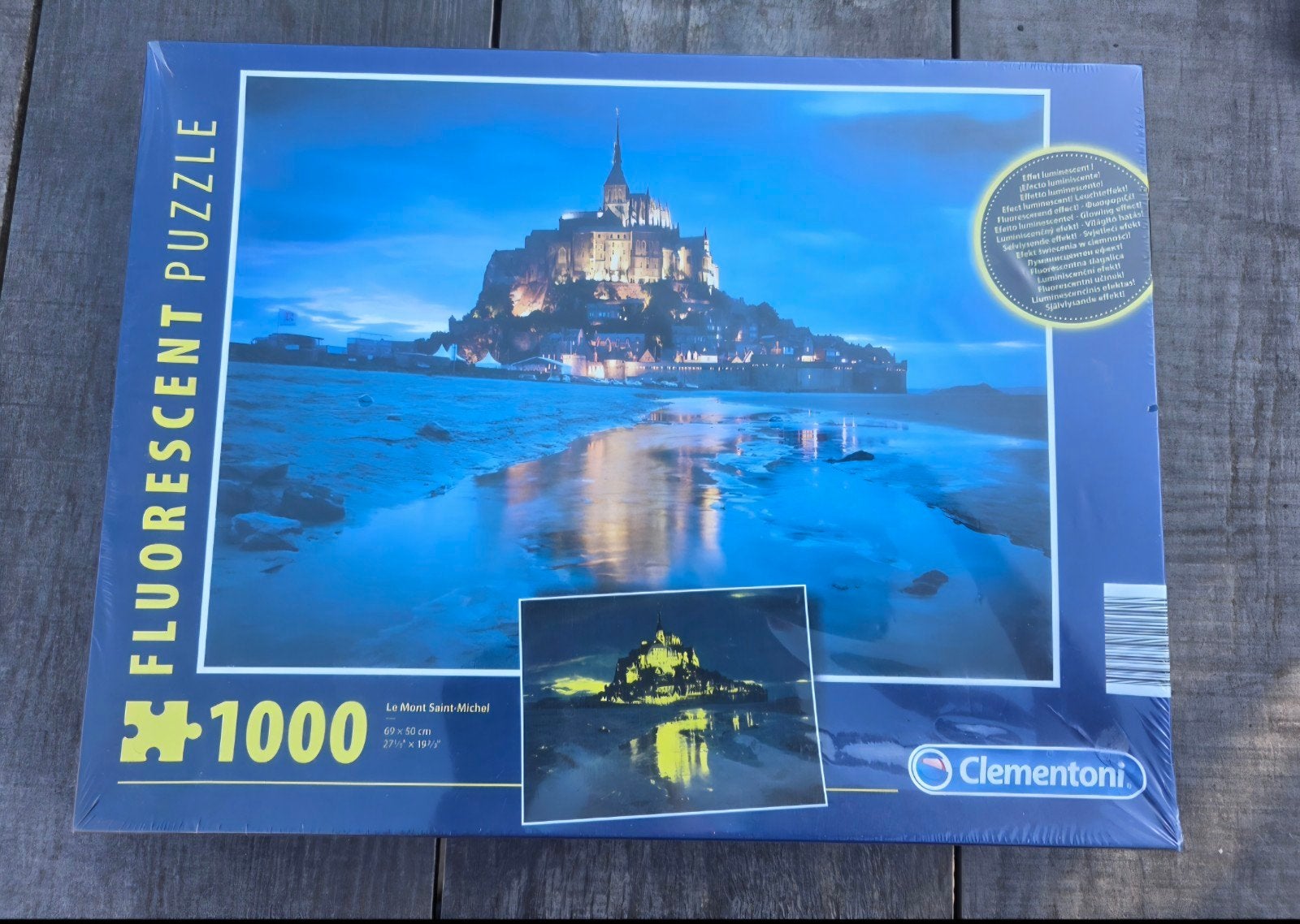 Clementoni Fluorescerende Legpuzzel Mont Saint-Michel, Ophalen of Verzenden, 500 t/m 1500 stukjes, Nieuw, Legpuzzel
