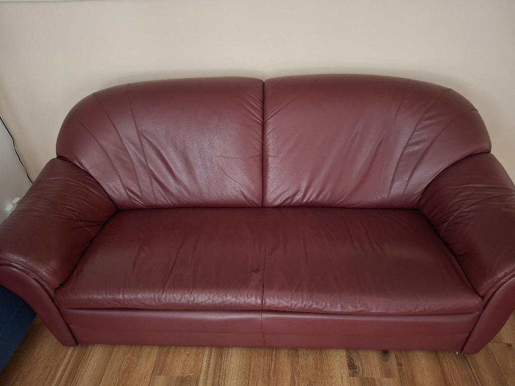 leren bank, Ophalen, Gebruikt, 150 tot 200 cm, Tweepersoons