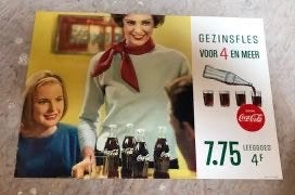 COCA COLA jaren 60 reclame poster origineel A3, Ophalen of Verzenden, Gebruikt, Overige typen