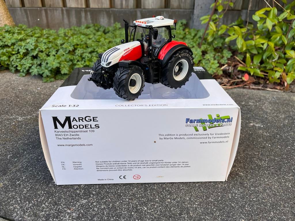Steyr Terrus 6300 Vredestein Marge Models 1:32, Hobby en Vrije tijd, Modelauto's | 1:32, Ophalen, Zo goed als nieuw, Tractor of Landbouw