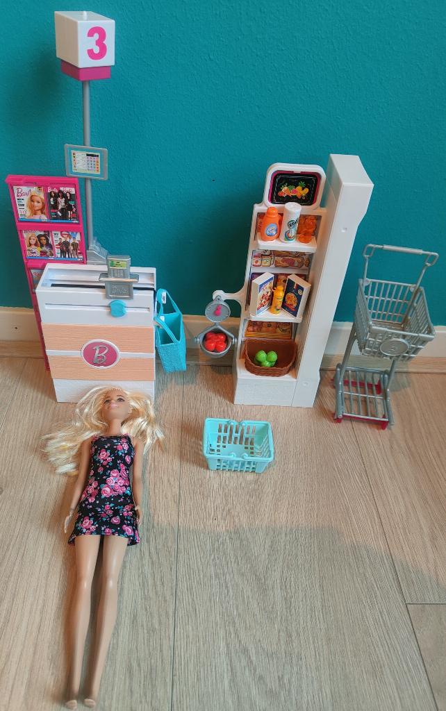 Barbie supermarkt speelset., Ophalen of Verzenden, Zo goed als nieuw, Barbie
