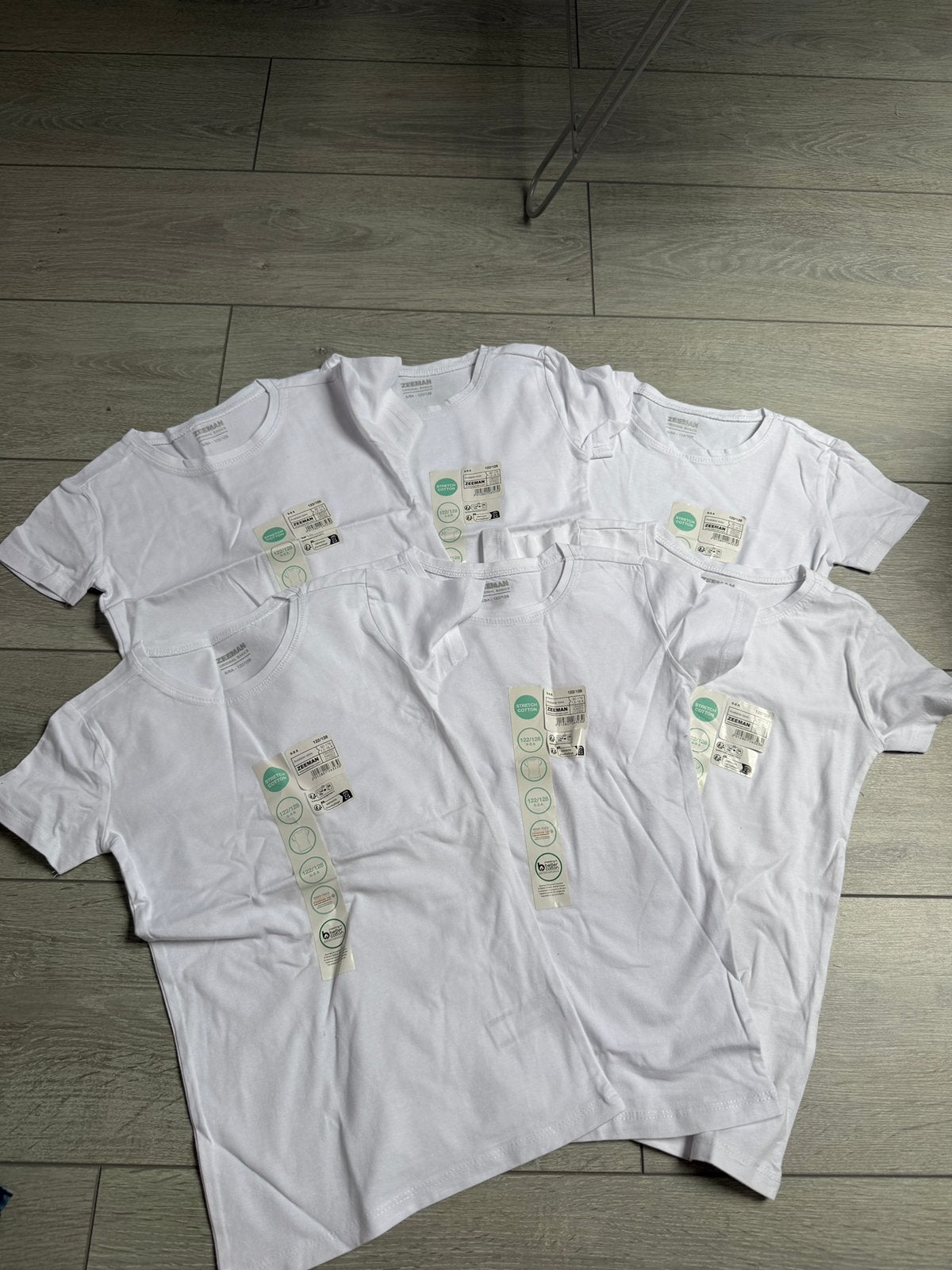 Basic witte shirts Zeeman 6x, Kinderen en Baby's, Kinderkleding | Maat 122, Nieuw, Jongen of Meisje, Shirt of Longsleeve, Ophalen of Verzenden