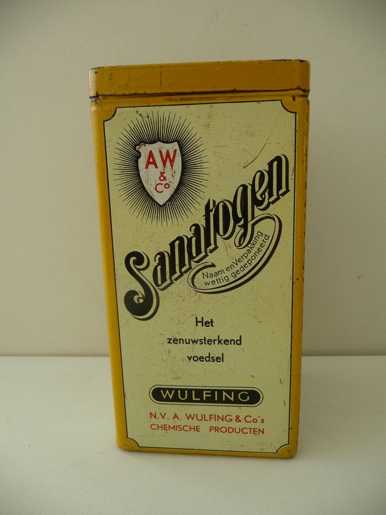oud blikje SANATOGEN - het zenuwsterkend voedsel - 30-er jrn, Verzamelen, Ophalen of Verzenden, Gebruikt, Overige