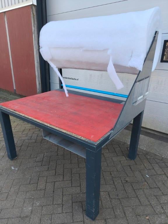 metalen inpaktafel incl. aangebroken rol filterdoek, Ophalen, Gebruikt, Minder dan 5 m², Zeil