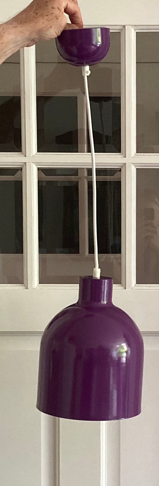 Hema retro vintage hanglamp plafondlamp paars aubergine lamp, Ophalen of Verzenden, Nieuw, Metaal