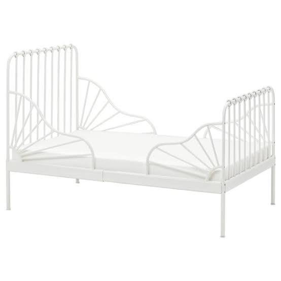 IKEA Minnen uitschuifbaar bed wit, Ophalen, Gebruikt, Eenpersoons, Wit