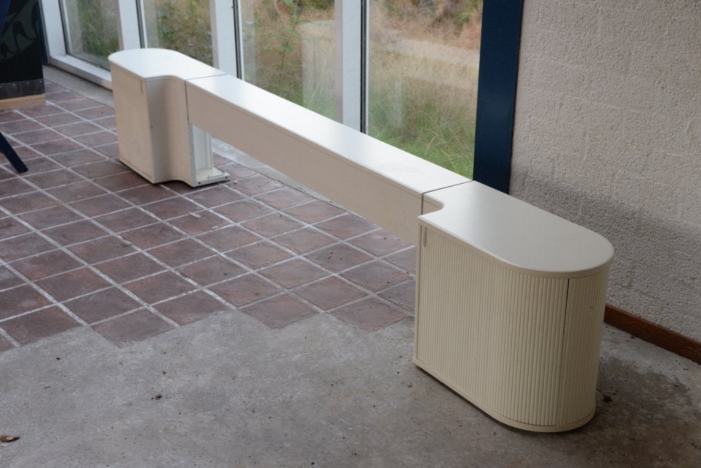 Auping auronde achterwand, Ophalen, Gebruikt, Wit, Tweepersoons