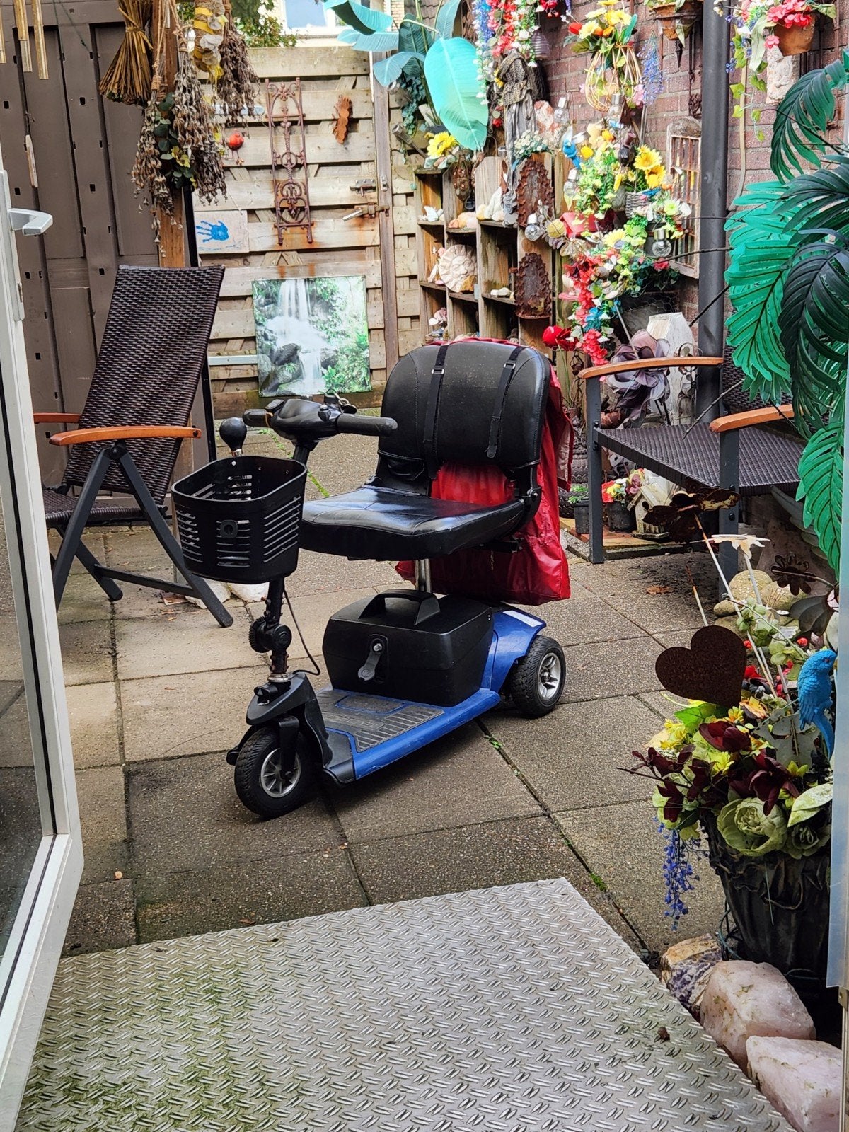 opvouwbare mini scoot mobiel, kleur blauw. type pride gogo, Diversen, Ophalen, Gebruikt, Pride, 10 km/u of minder