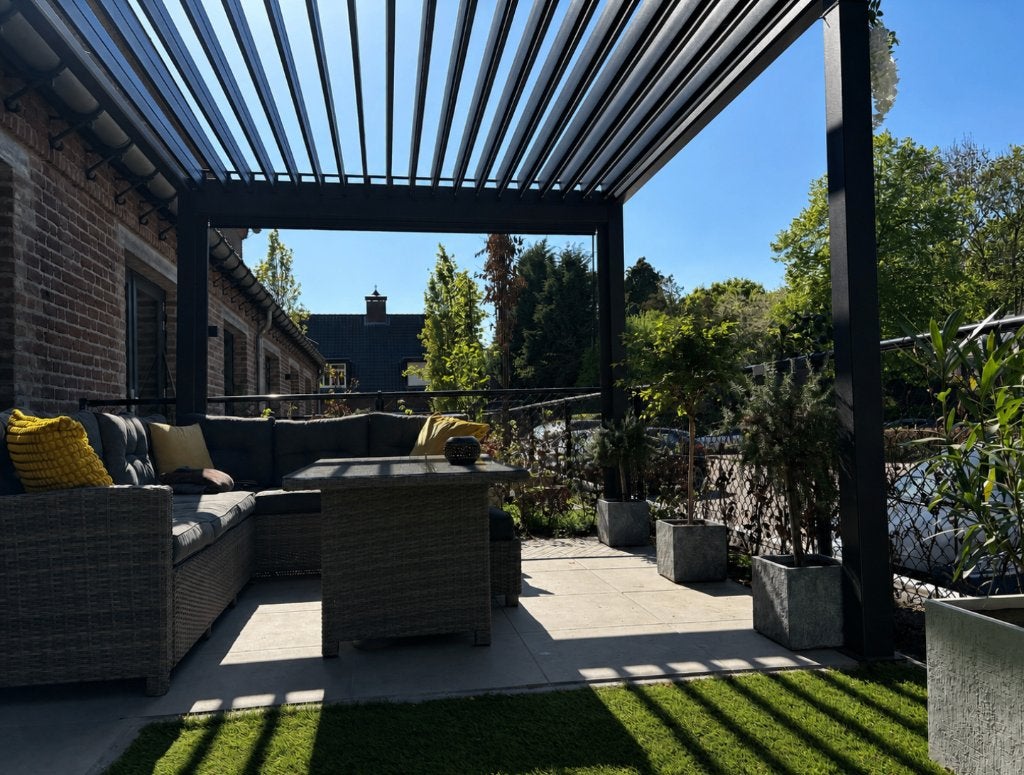 Luxe Gazebo /Lamellenoverkapping 3x3, Ophalen, Overige typen, 2 tot 3 meter, Zo goed als nieuw
