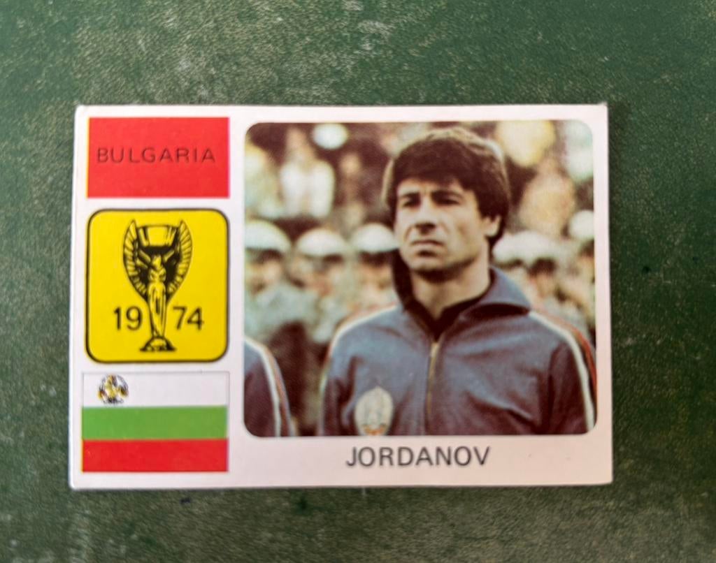 Voetbalplaatje Monty Gum Jordanov Bulgarije WK 1974, Verzamelen, Ophalen of Verzenden, Zo goed als nieuw