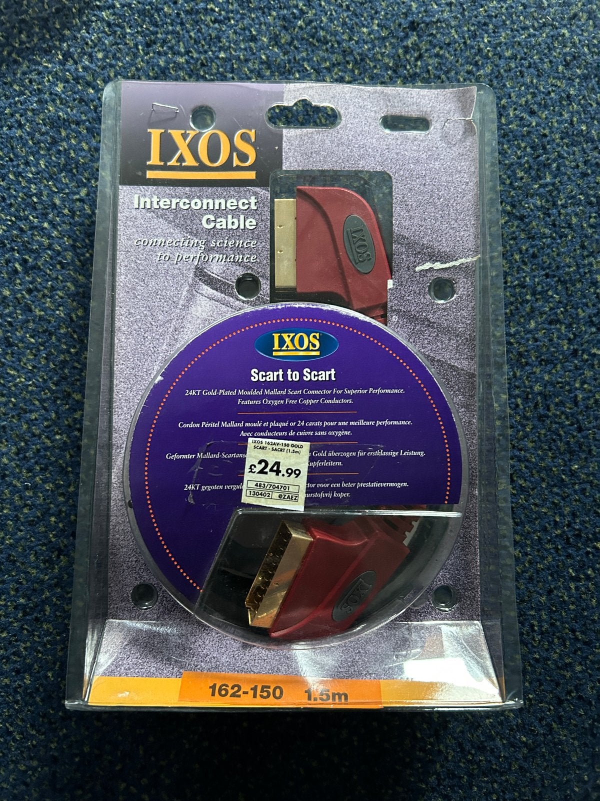 IXOS Scart naar Scart Interconnect Kabel 1.5m, Audio, Tv en Foto, Audiokabels en Televisiekabels, Ophalen, Nieuw, Minder dan 2 meter
