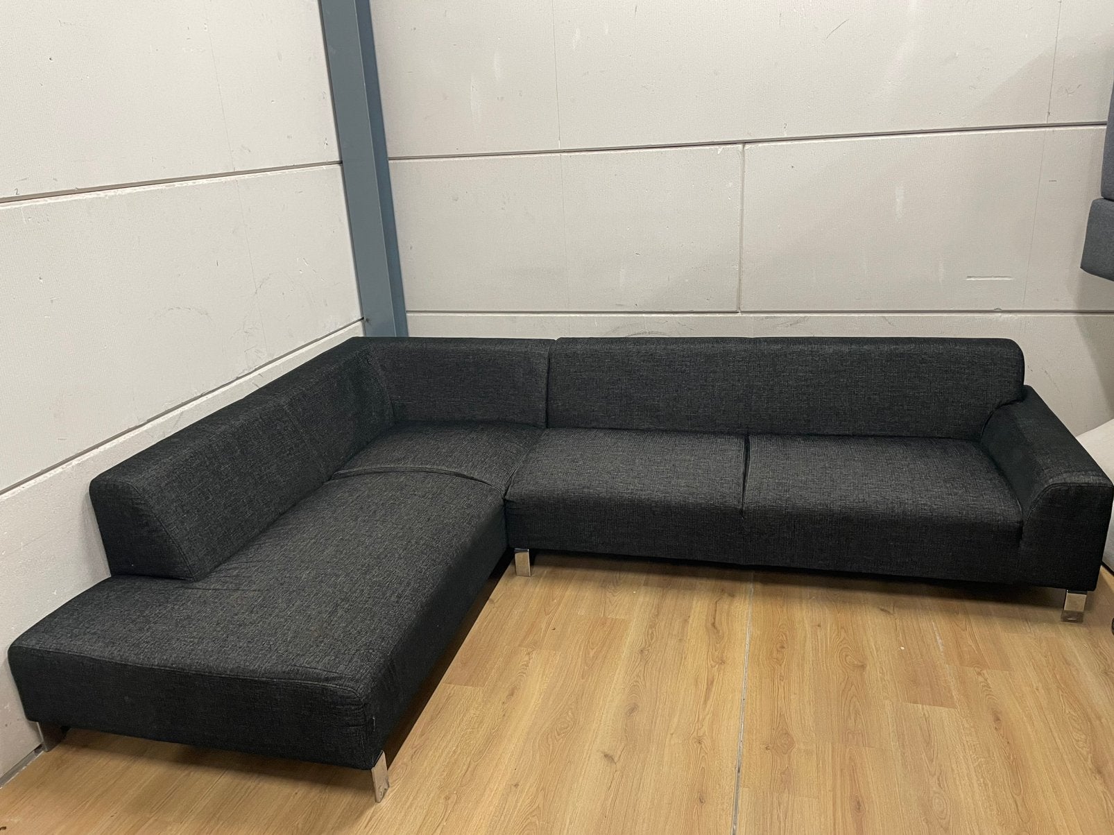 Mooie luxe zwarte hoekbank - GEREINIGD!!!, Huis en Inrichting, Ophalen, Luxe, Hoekbank, 300 cm of meer