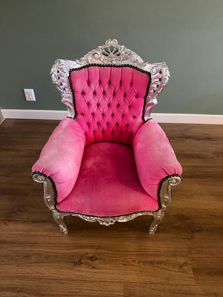 Luxe Roze Kinder Fauteuil - Barok Stijl, Ophalen