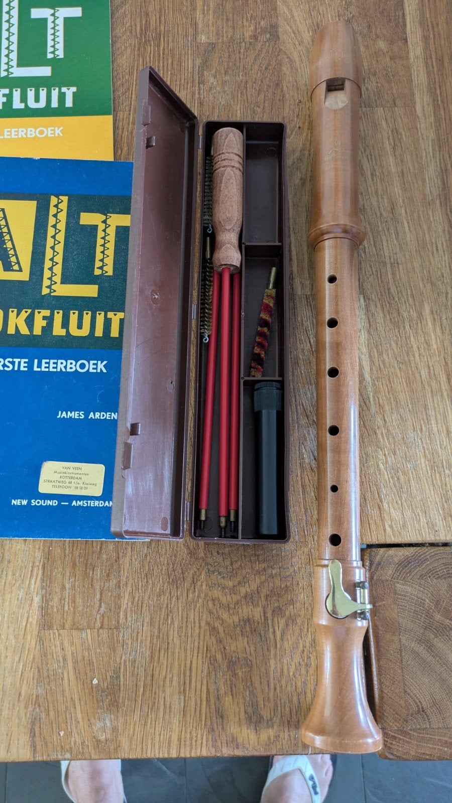 Set Ruessler houten altblokfluit met klep, Muziek en Instrumenten, Blaasinstrumenten | Blokfluiten, Ophalen of Verzenden, Gebruikt