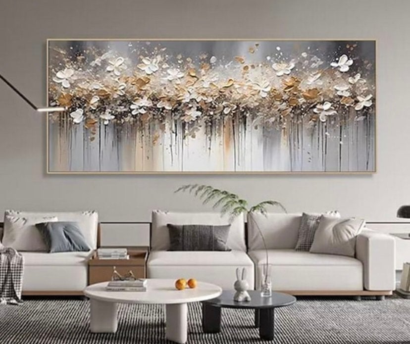 Nieuwe handgeschilderd canvas doek 60 x 130 cm, 50 – 75, Nieuw, 125 cm of meer, Ophalen of Verzenden