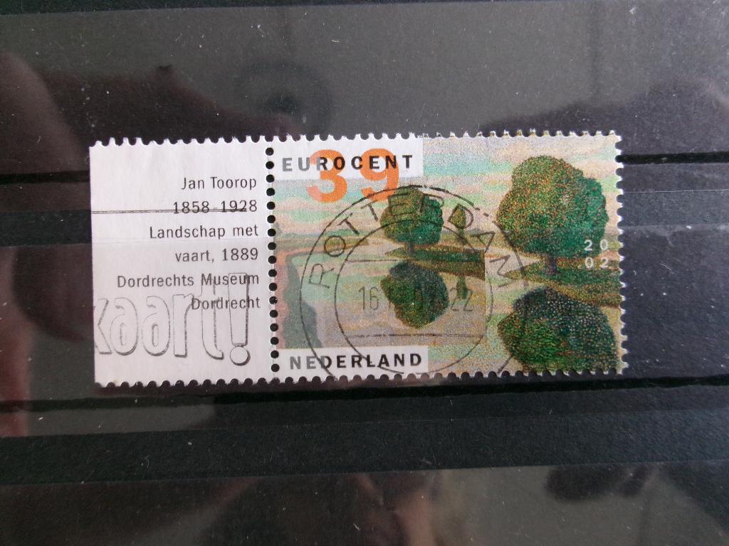 2002 - landschap met vaart met tab (911c), Verzenden, Gestempeld