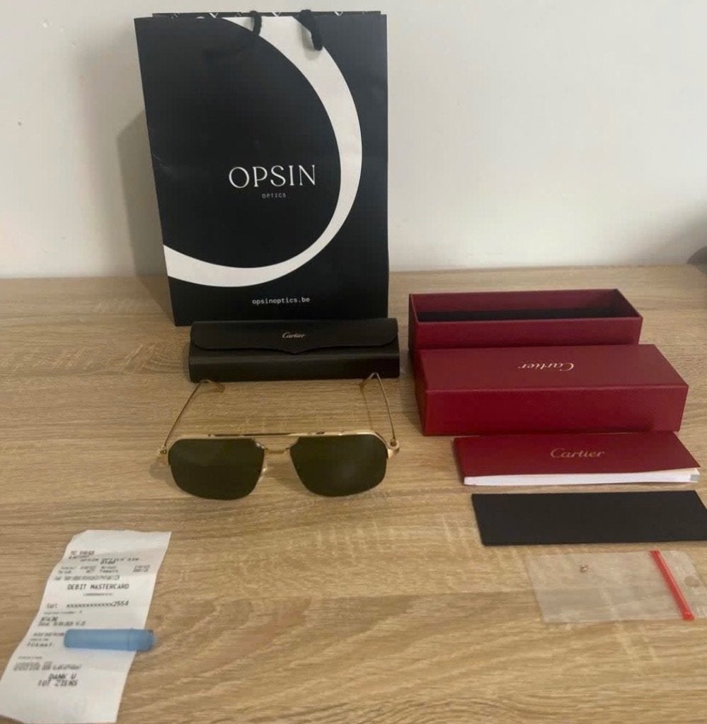 Cartier zonnebril met bon, Ophalen of Verzenden, Nieuw, Zwart, Overige merken